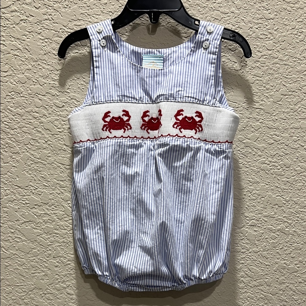 Southern Sunshine crab embroidered bubble size 18M